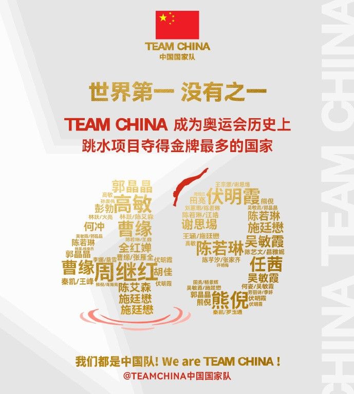 💯世界第一没有之一！中国成奥运历史上跳水项目金牌数最多的国家